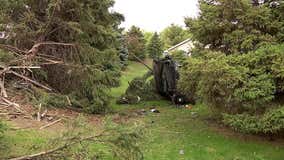 Car goes off highway, through fence and strikes tree in Brooklyn Center crash