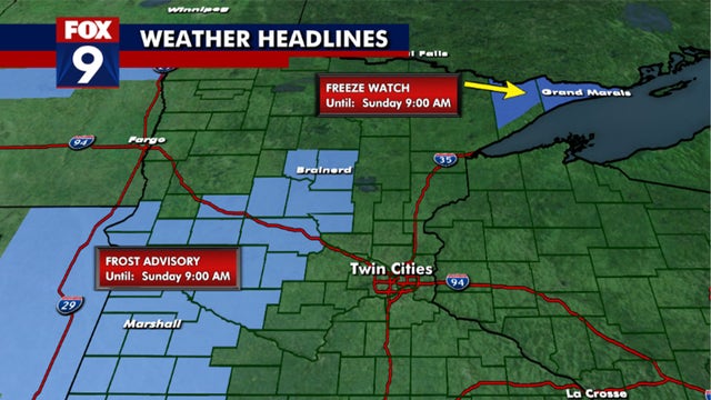 Minnesota weather: Frost advisory tonight into Sunday morning