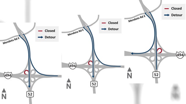 Part of I-494 in Inver Grove Heights closing this weekend
