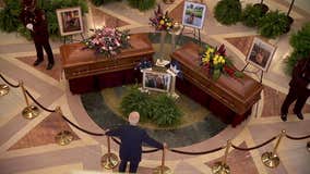 Former President Joe Biden pays respects to Hortmans, visits Hoffmans at the hospital