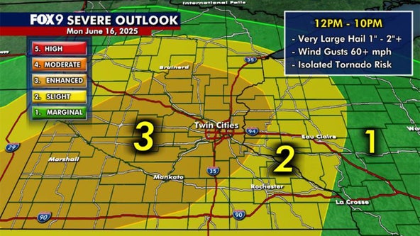 Minnesota weather: Scattered strong storms possible with a warm and humid Monday