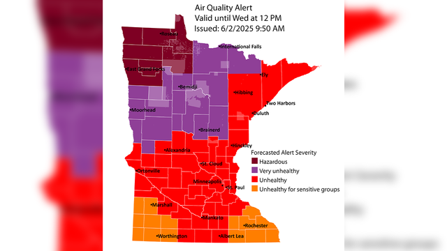 Air quality alert for Minnesota extended until Wednesday due to smoke