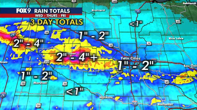 MN weather: Rainfall totals from Wednesday-Friday