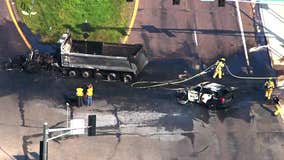Shakopee police squad car, semi-truck crash on County Road 101