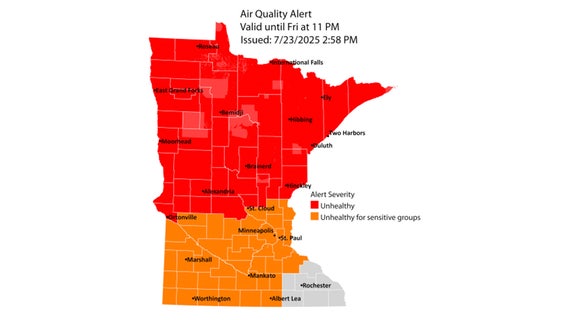 Minnesota air quality alert expanded; poor air quality through Friday night