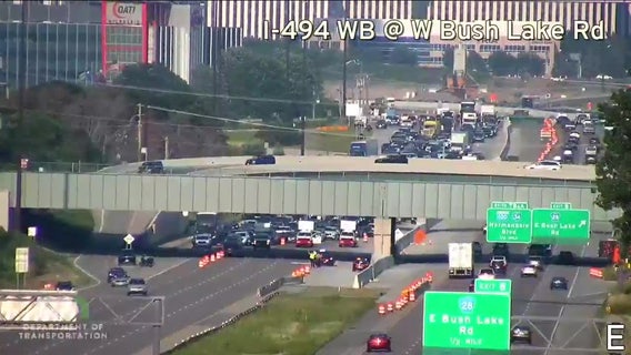 Motorcycle crash shuts down lanes on I-494 near Bloomington