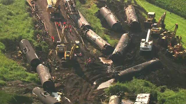 Train carrying hazardous materials derails in Meeker Co., no leaks reported