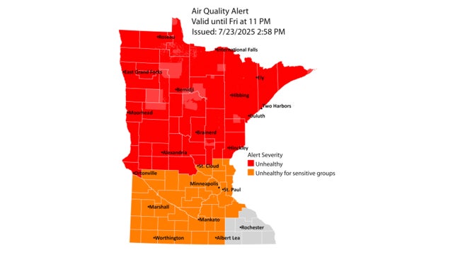 Minnesota air quality alert expanded; poor air quality through Friday night
