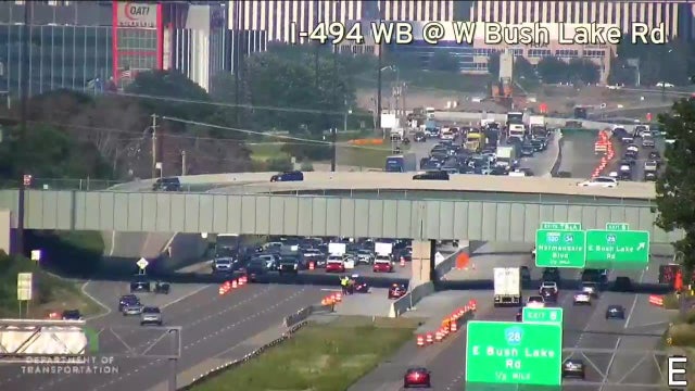Motorcycle crash shuts down lanes on I-494 near Bloomington