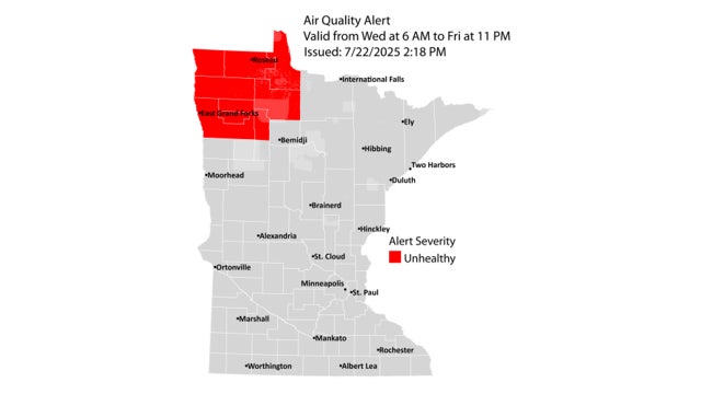 Air quality alert issued for northwestern MN due to wildfire smoke