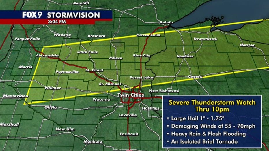 Minnesota weather: Severe Thunderstorm watch includes north Twin Cities metro Minnesota weather: Severe Thunderstorm watch includes north Twin Cities metro