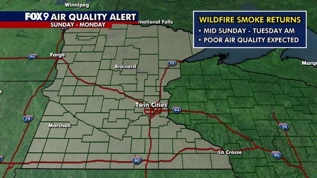 Air quality alert issued for all of Minnesota due to Canada wildfire smoke