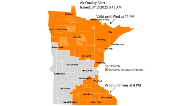 MN weather: Lingering Canada wildfire smoke prompts extended air quality alert