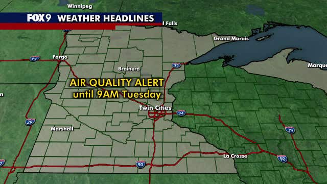Air quality alert: Heavy surface smoke from Canada wildfires impacting MN on Monday
