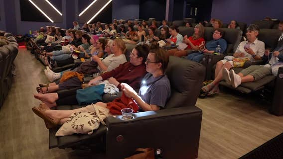 Crafting at the movies crowd forms a tight-knit community