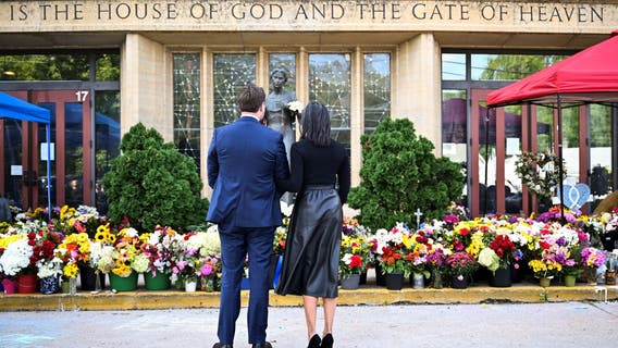JD Vance visits Annunciation Church a week after mass shooting