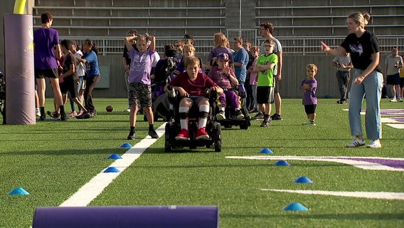 Vikings host inclusive sports practice for kids with disabilities
