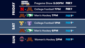 Weekend Minnesota sports TV guide: Gopher football, Vikings vs. Eagles on FOX 9