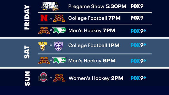 Weekend Minnesota sports TV guide: Gopher football, Vikings vs. Eagles on FOX 9