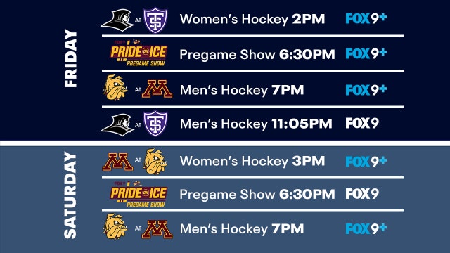 Weekend Minnesota sports TV guide: Men's and women's college hockey on FOX 9