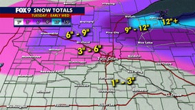 MN weather: Snow totals from Tuesday-Wednesday’s storm