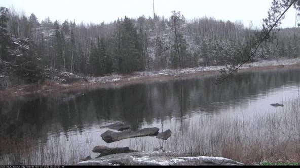 Light snowfall hits Gunflint Trail area in northern Minnesota