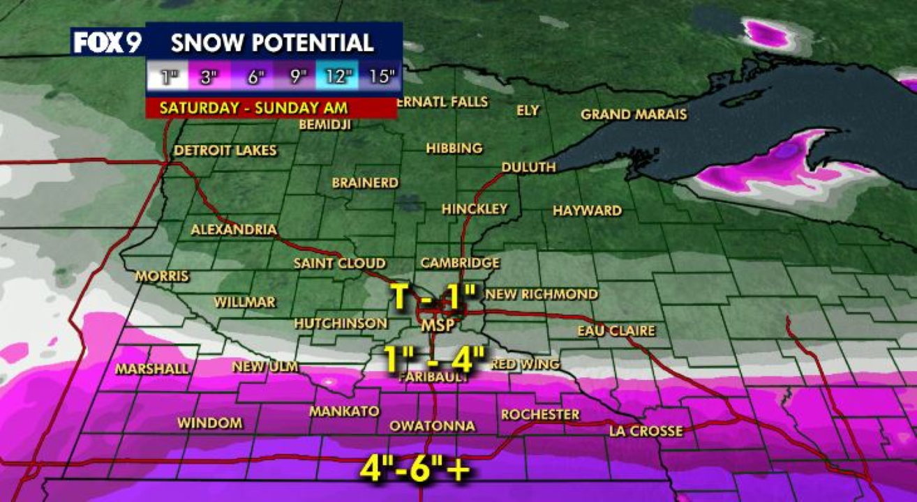 Minnesota weather: What to expect with Saturday's snow