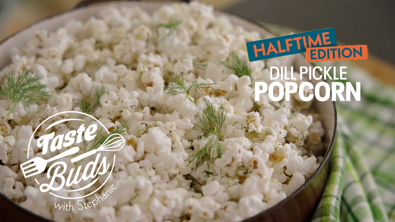Halftime with Taste Buds: Dill Pickle Popcorn