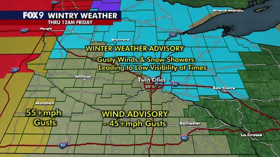 Minnesota weather: Falling temps, gusty winds and snow showers Thursday