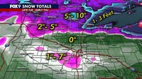 Minnesota snow totals from this week's winter storm