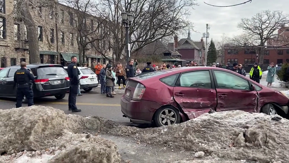 Vehicle pursued by ICE agents crashes in St. Paul, large crowd gathers after 1 hurt