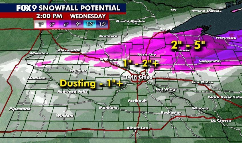 Minnesota weather: What to expect with light rain, snow Tuesday night