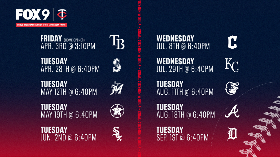 10 Minnesota Twins games to air on FOX 9: TV schedule