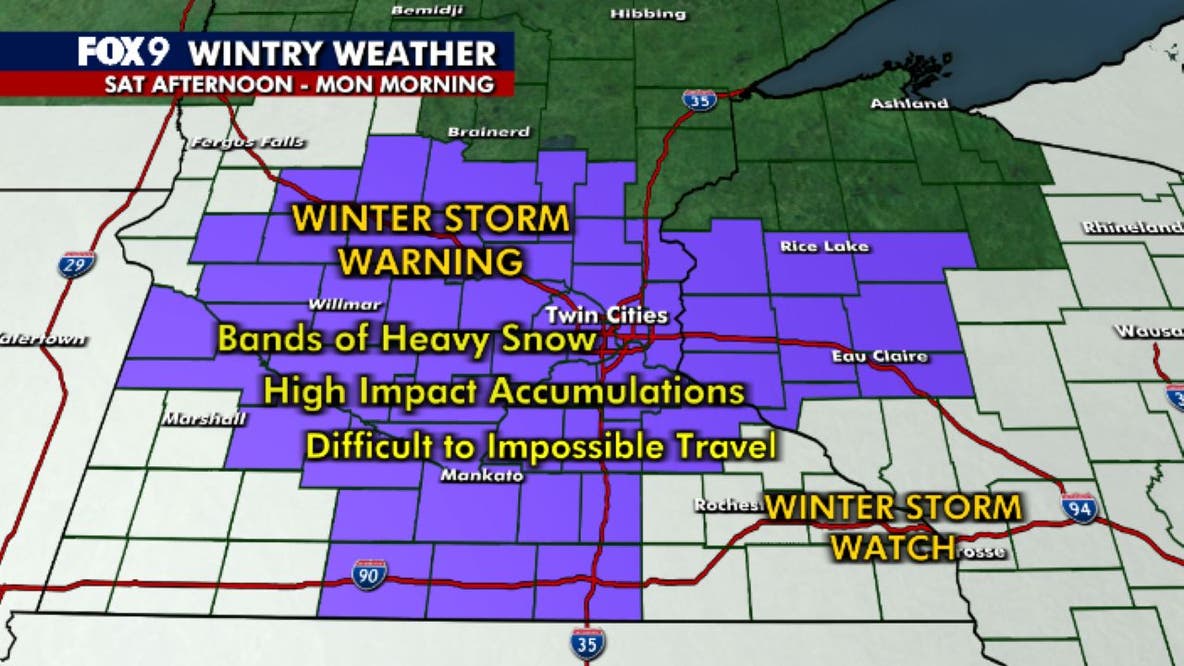 MN weather: Winter storm warning issued; dangerous travel conditions possible this weekend