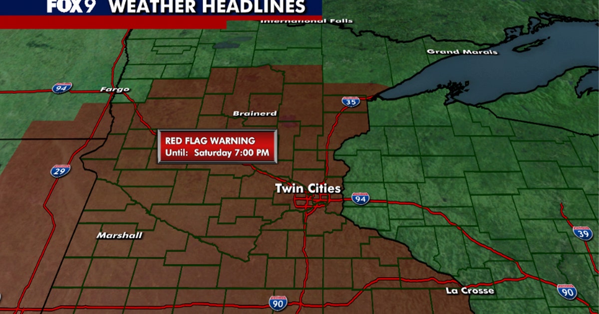Red flag warning issued for much of MN on Saturday | FOX 9 Minneapolis ...