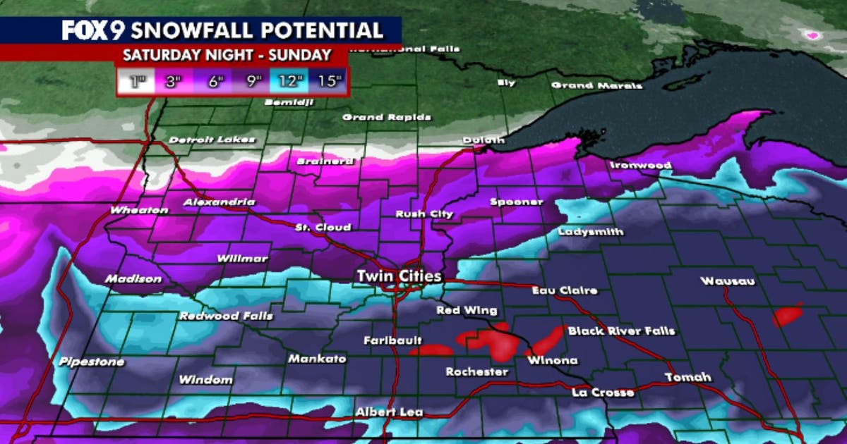 MN weather: Biggest snow storm of season coming Saturday-Sunday