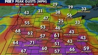 MN weather: Peak wind gusts in Minnesota Thursday into Friday
