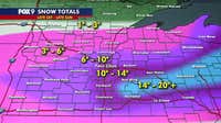 Minnesota snow totals for March 14-15 winter storm