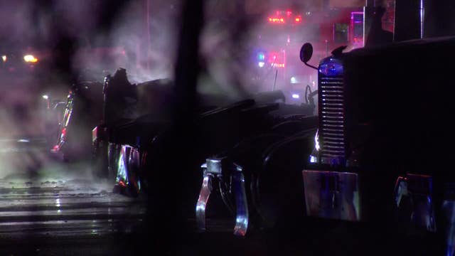 Railyard fire in Minneapolis: Six semi-tractors burned