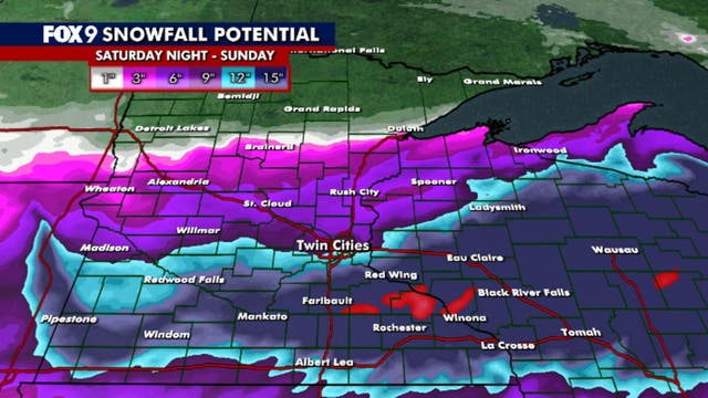 MN weather: Biggest snow storm of season coming Saturday-Sunday