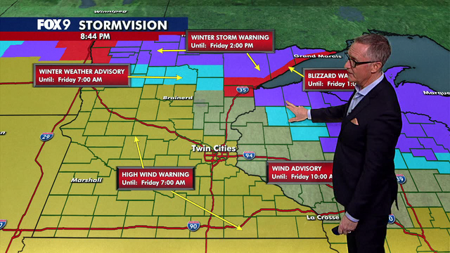 Minnesota weather: High wind warning, rain-snow mix overnight
