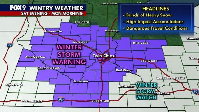 MN weather: Winter storm warning issued; dangerous travel conditions possible this weekend