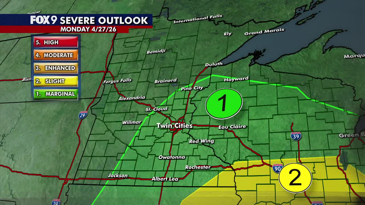 Minnesota weather: Rainy Monday with a few storms possible