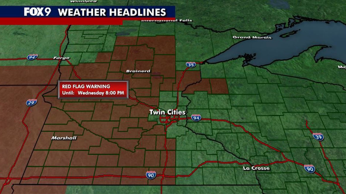 Minnesota red flag warning expands to 54 counties Wednesday