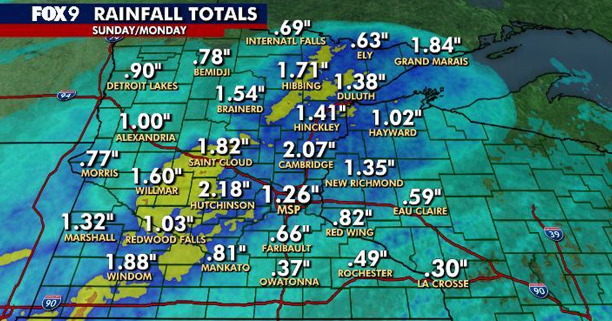 Minnesota weather: Rain totals from early week storms | FOX 9 ...