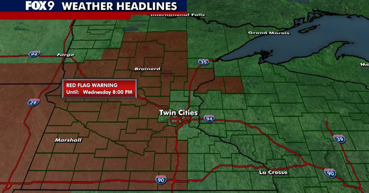 Minnesota red flag warning expands to 54 counties Wednesday