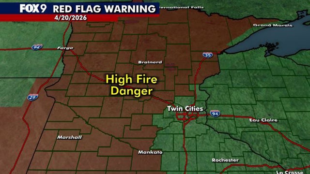 Red flag warning issued for 66 Minnesota counties due to wildfire risk