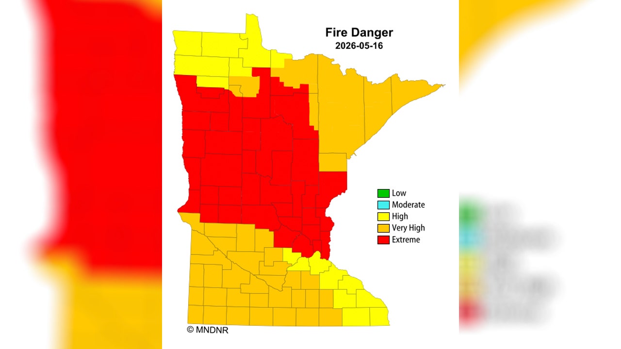 Red flag warning issued for 15 Minnesota counties