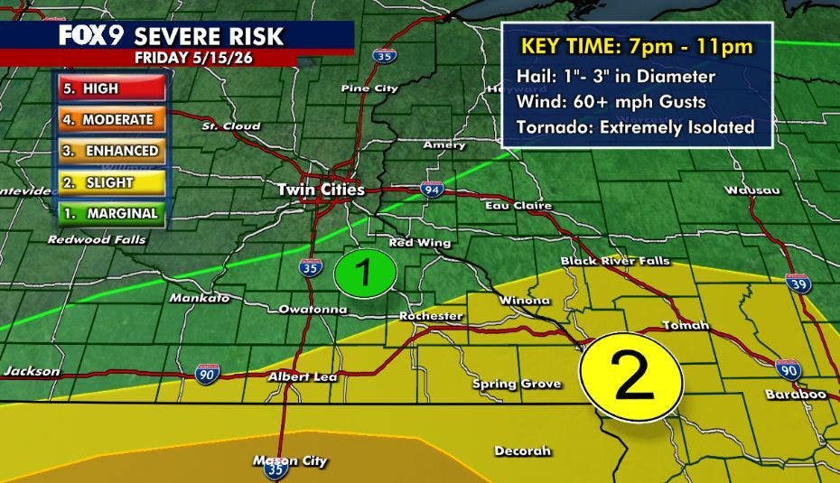Minnesota weather: Storm chances Friday before more active weather Sunday