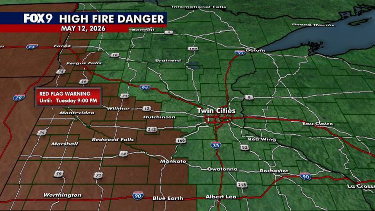 Red flag warning issued for 35 Minnesota counties due to wildfire risk